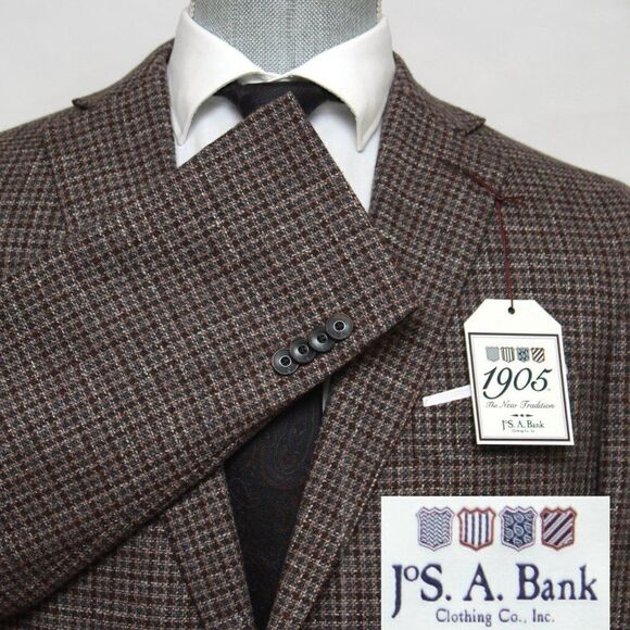 44L Jos A Bank 1905 Mens Sportcoat Blazer Jacket Tailored Fit Brown D010039 - Picture 1 of 15